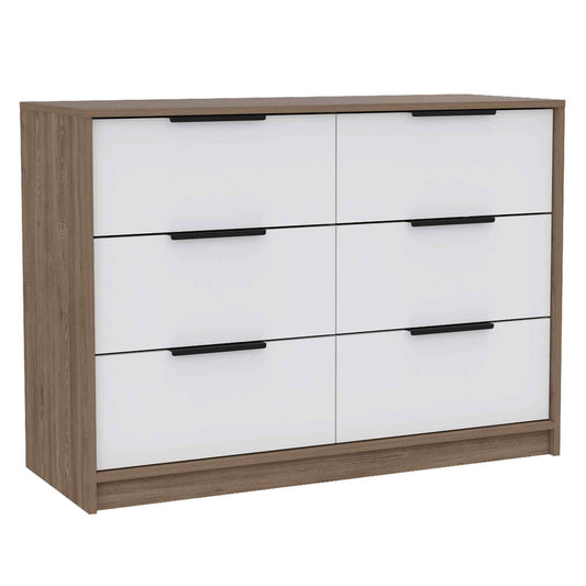 42" Brown and White Four Drawer Dresser - Homeroots