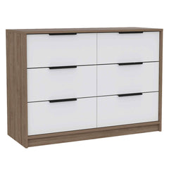 42" Brown and White Four Drawer Dresser - Homeroots