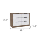 42" Brown and White Four Drawer Dresser - Homeroots - Flyclothing LLC