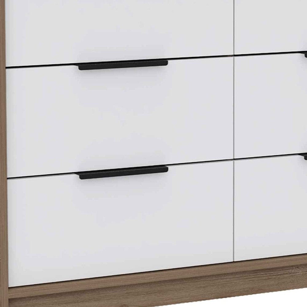 42" Brown and White Four Drawer Dresser - Homeroots