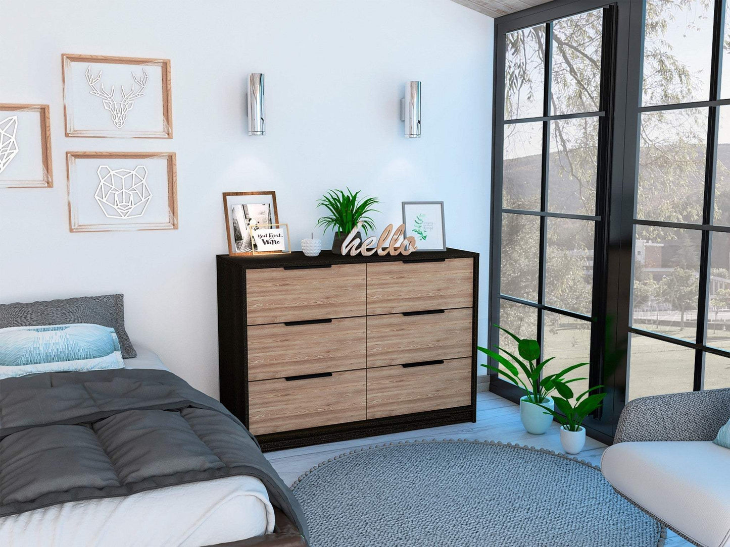 42" Brown and Black Four Drawer Dresser - Homeroots - Flyclothing LLC