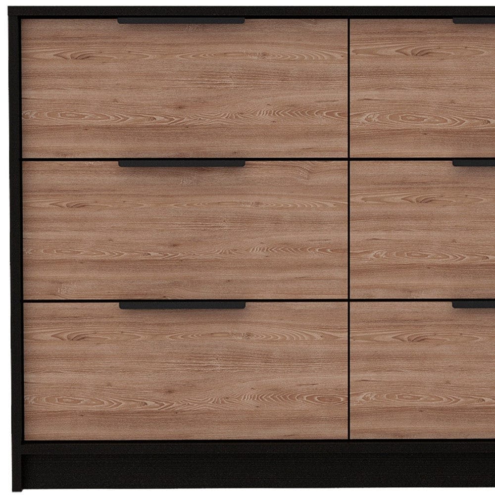 42" Brown and Black Four Drawer Dresser - Homeroots