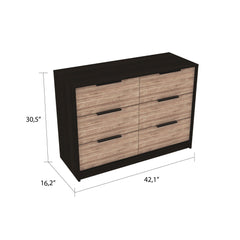 42" Brown and Black Four Drawer Dresser - Homeroots