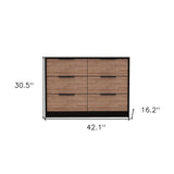 42" Brown and Black Four Drawer Dresser - Homeroots - Flyclothing LLC