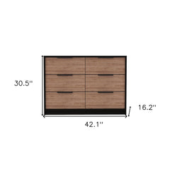 42" Brown and Black Four Drawer Dresser - Homeroots