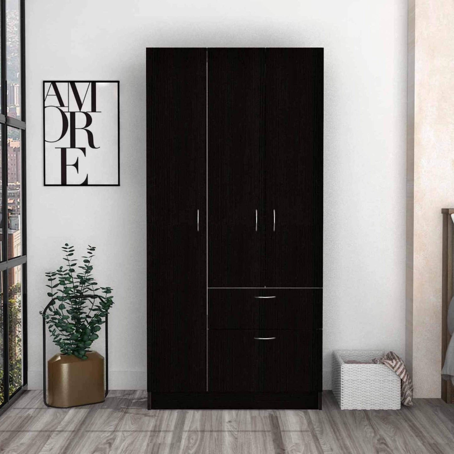 67" Black and White Single Drawer Combo Dresser - Homeroots - Flyclothing LLC