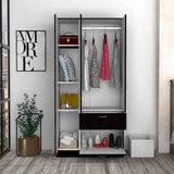 67" Black and White Single Drawer Combo Dresser - Homeroots - Flyclothing LLC