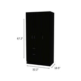 67" Black and White Single Drawer Combo Dresser - Homeroots - Flyclothing LLC