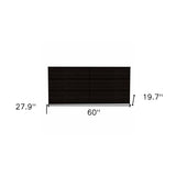 60" Black Six Drawer Double Dresser - Homeroots