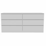 60" White Six Drawer Double Dresser - Homeroots