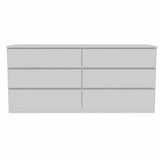 60" White Six Drawer Double Dresser - Homeroots