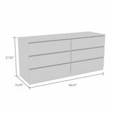 60" White Six Drawer Double Dresser - Homeroots - Flyclothing LLC