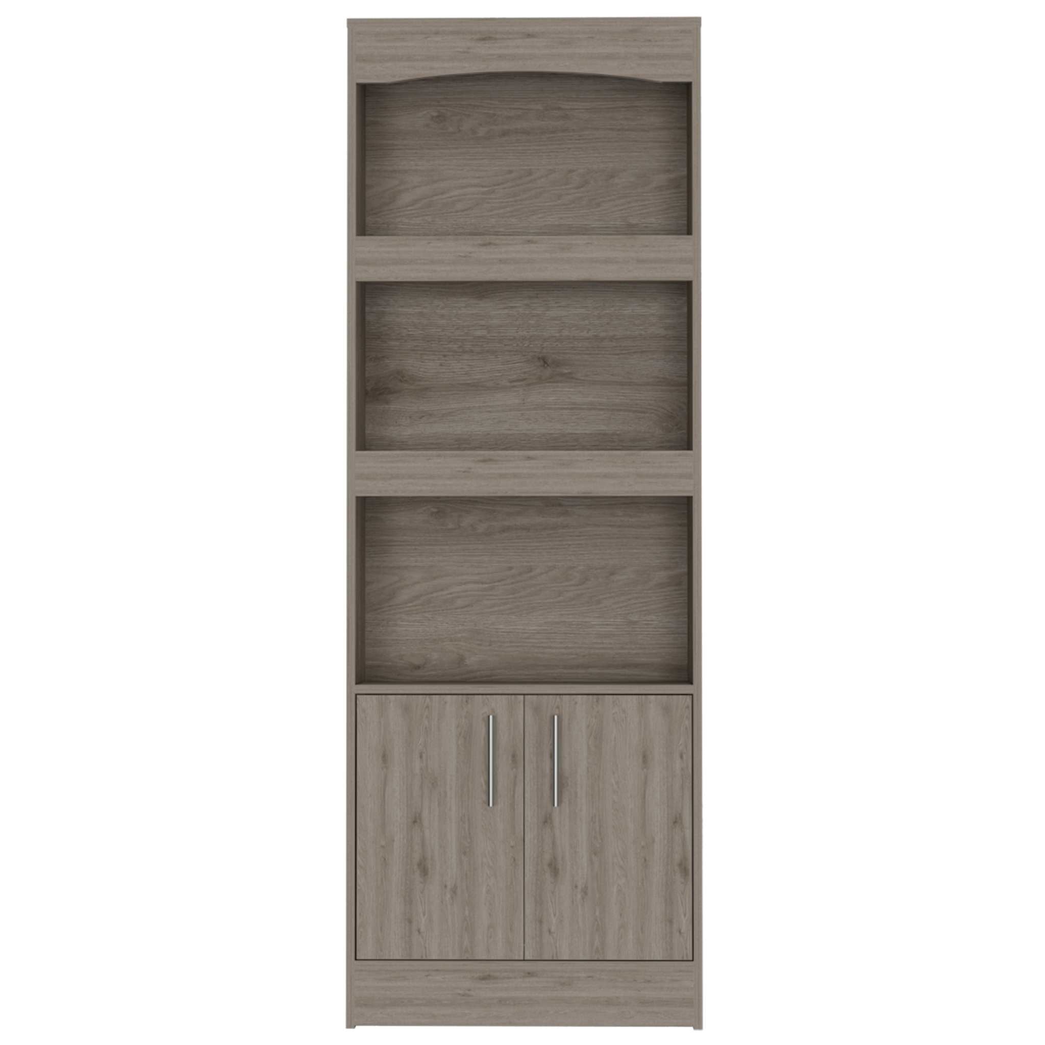 71" Three Tier Bookcase with Two doors - Homeroots