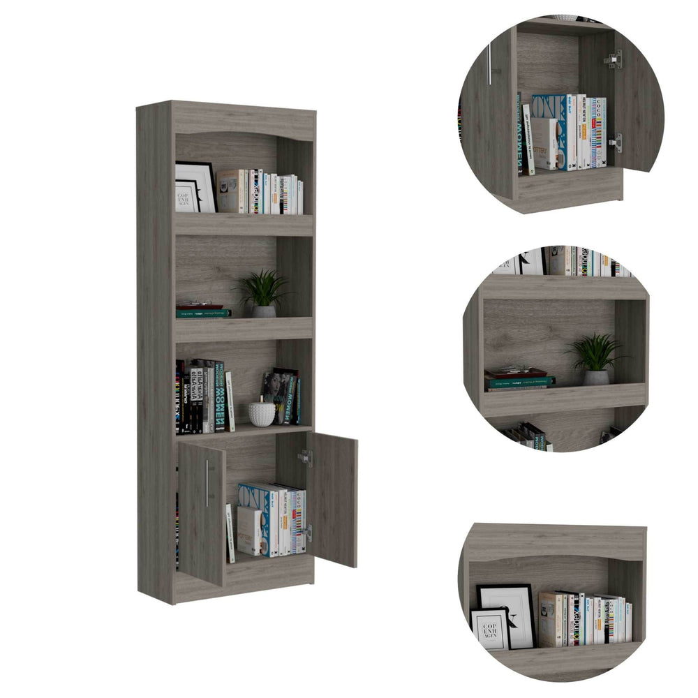 71" Three Tier Bookcase with Two doors - Homeroots - Flyclothing LLC