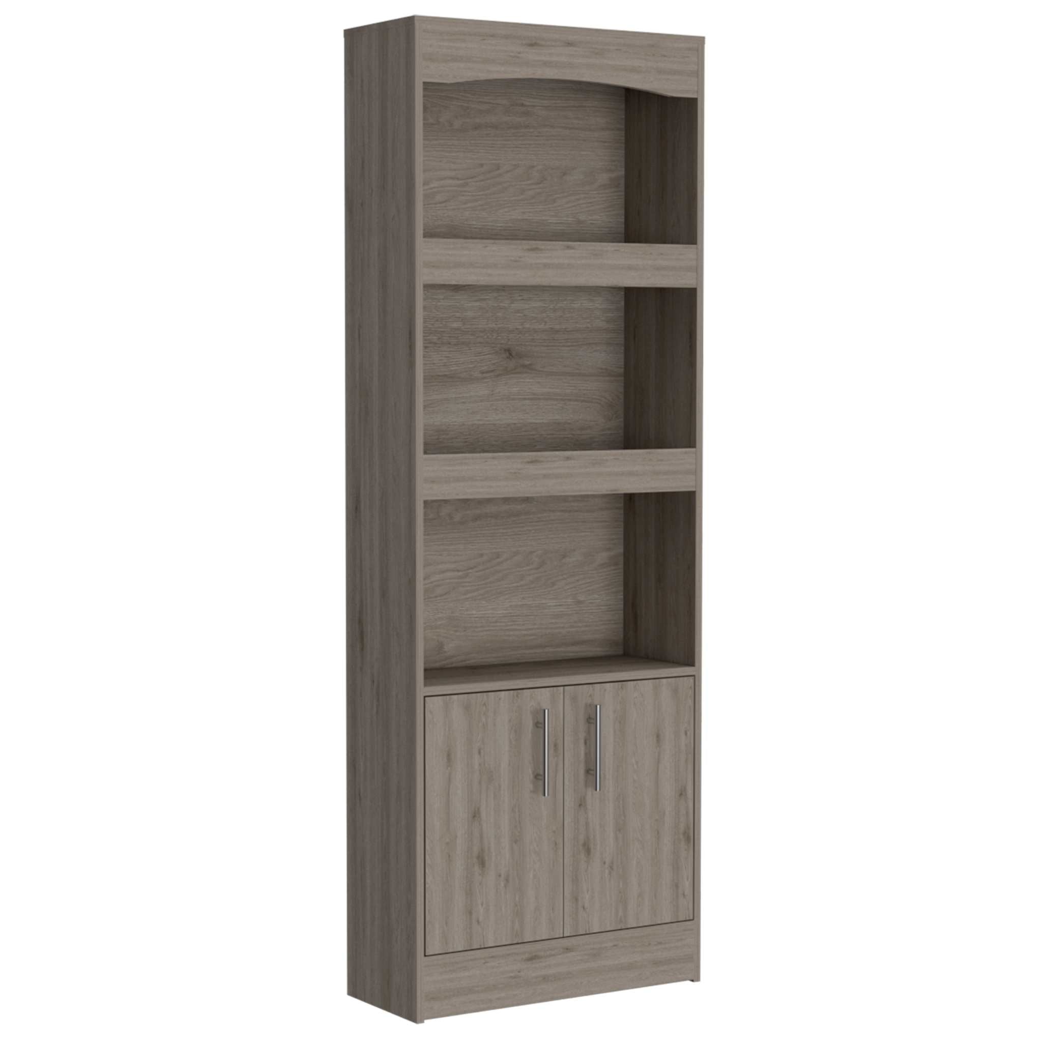 71" Three Tier Bookcase with Two doors - Homeroots