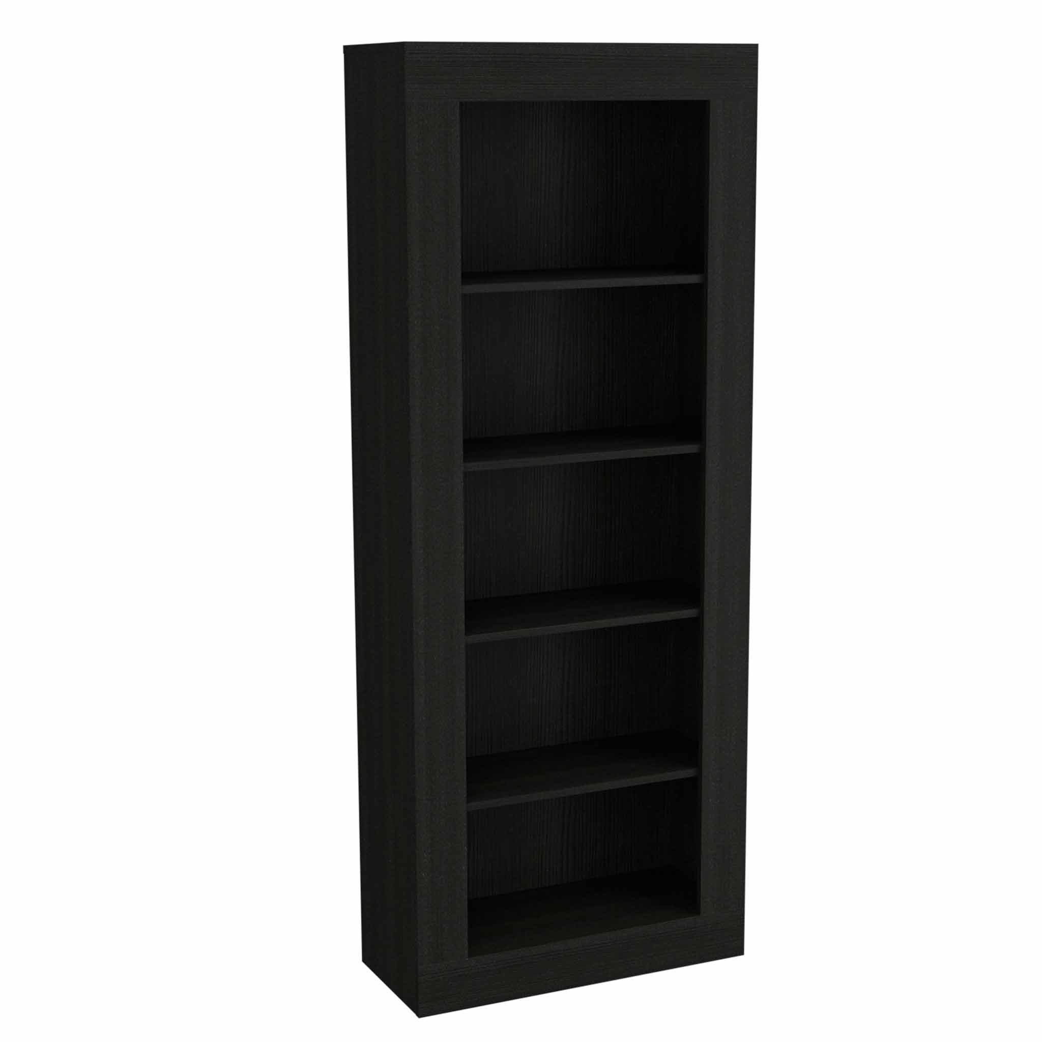 70" Black Five Tier Bookcase - Homeroots