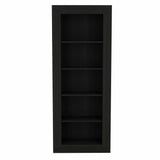 70" Black Five Tier Bookcase - Homeroots