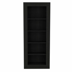 70" Black Five Tier Bookcase - Homeroots