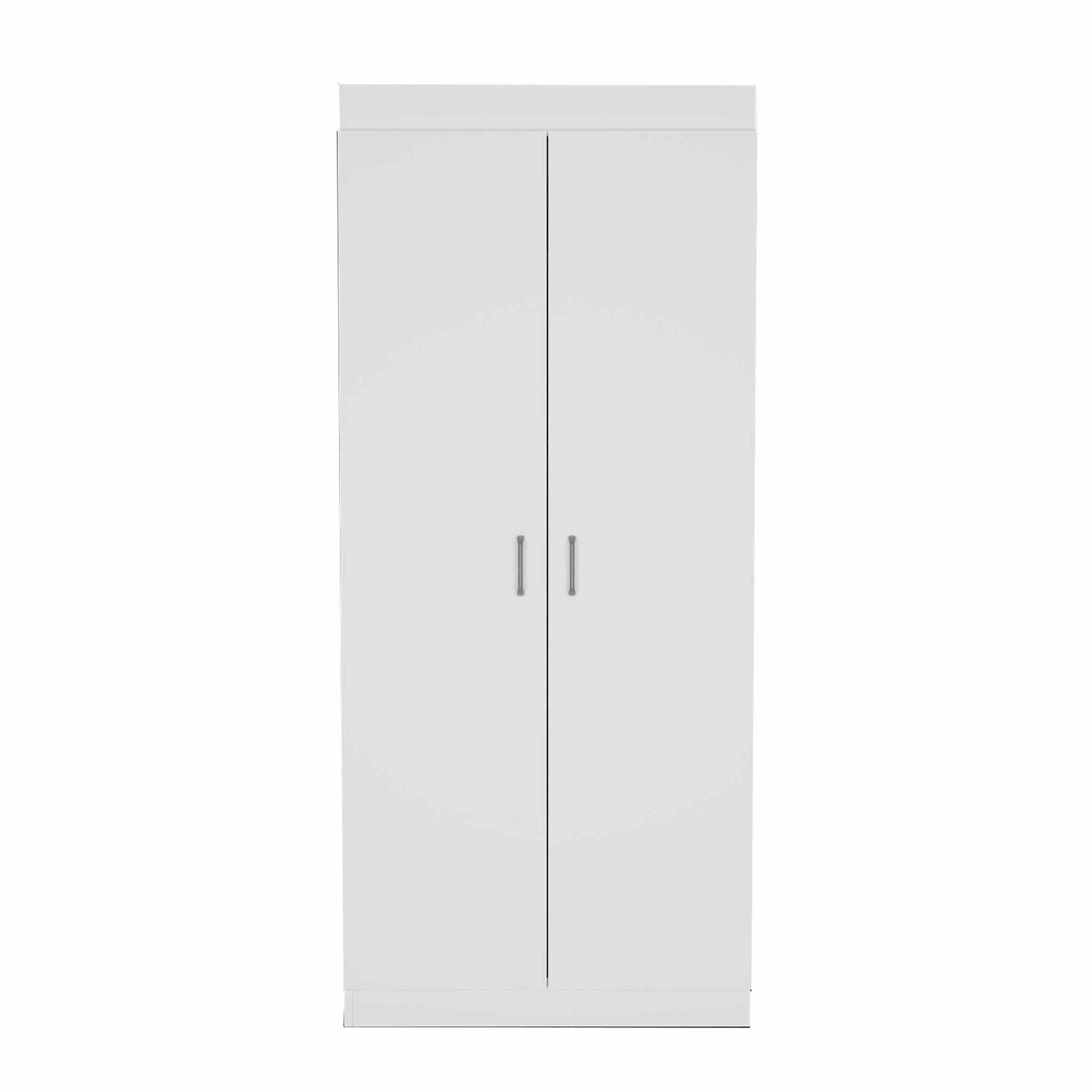 63” Classic White Pantry Cabinet with Two Full Size Doors - Homeroots - Flyclothing LLC