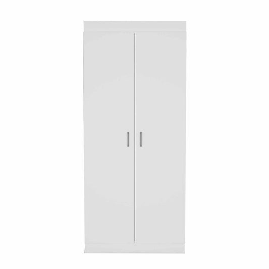 63” Classic White Pantry Cabinet with Two Full Size Doors - Homeroots