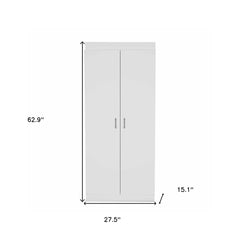 63” Classic White Pantry Cabinet with Two Full Size Doors - Homeroots