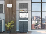 79" Gray Pantry Cabinet with Three Storage Shelves - Homeroots - Flyclothing LLC