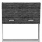 79" Gray Pantry Cabinet with Three Storage Shelves - Homeroots - Flyclothing LLC