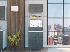 79" Gray Pantry Cabinet with Three Storage Shelves - Homeroots
