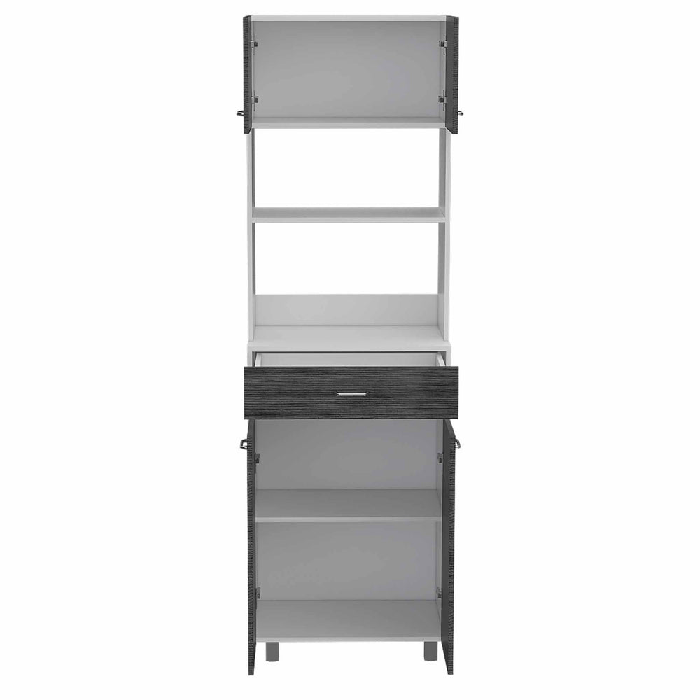 79" Gray Pantry Cabinet with Three Storage Shelves - Homeroots - Flyclothing LLC