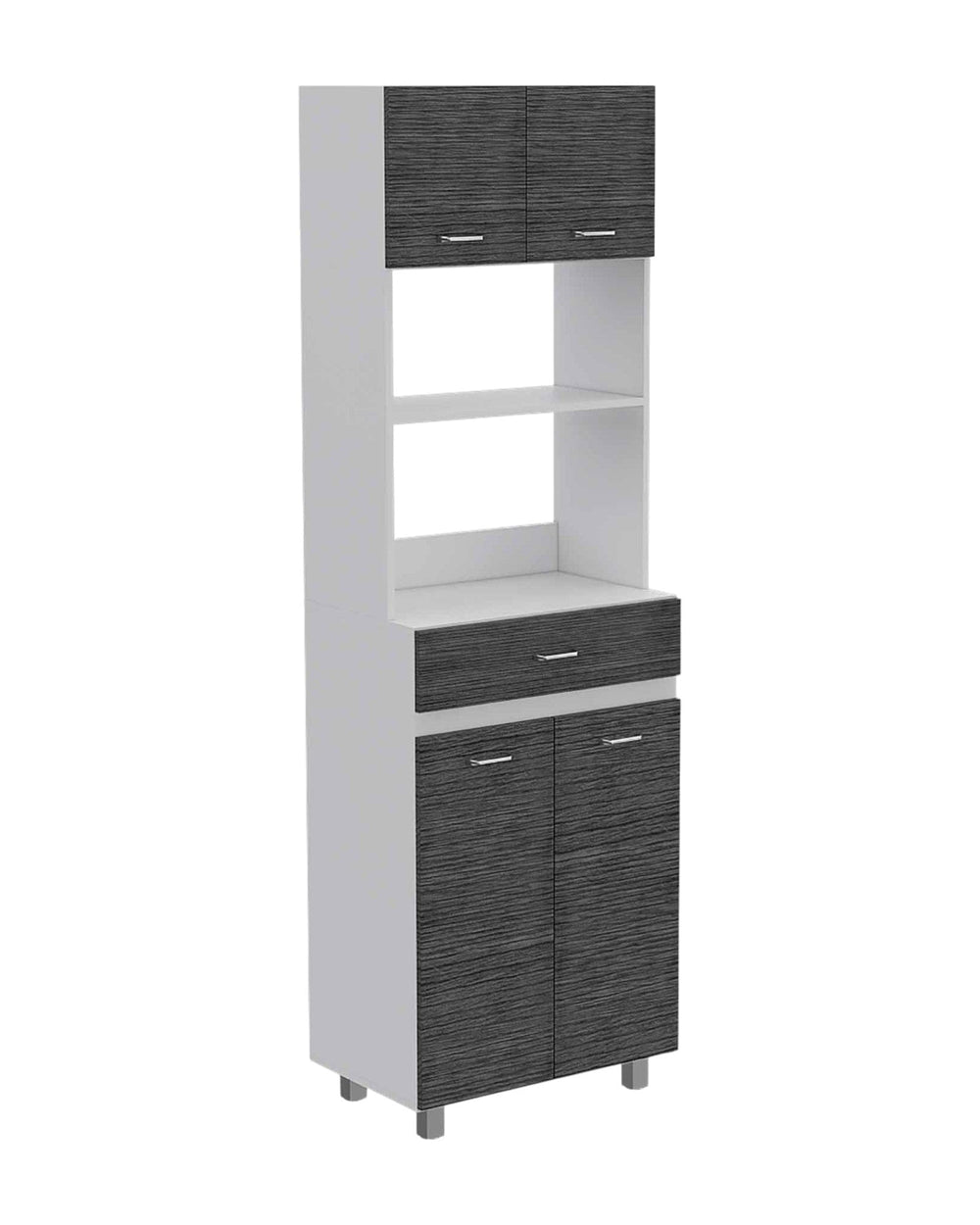 79" Gray Pantry Cabinet with Three Storage Shelves - Homeroots - Flyclothing LLC