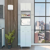 79" White Pantry Cabinet with Three Shelves - Homeroots - Flyclothing LLC