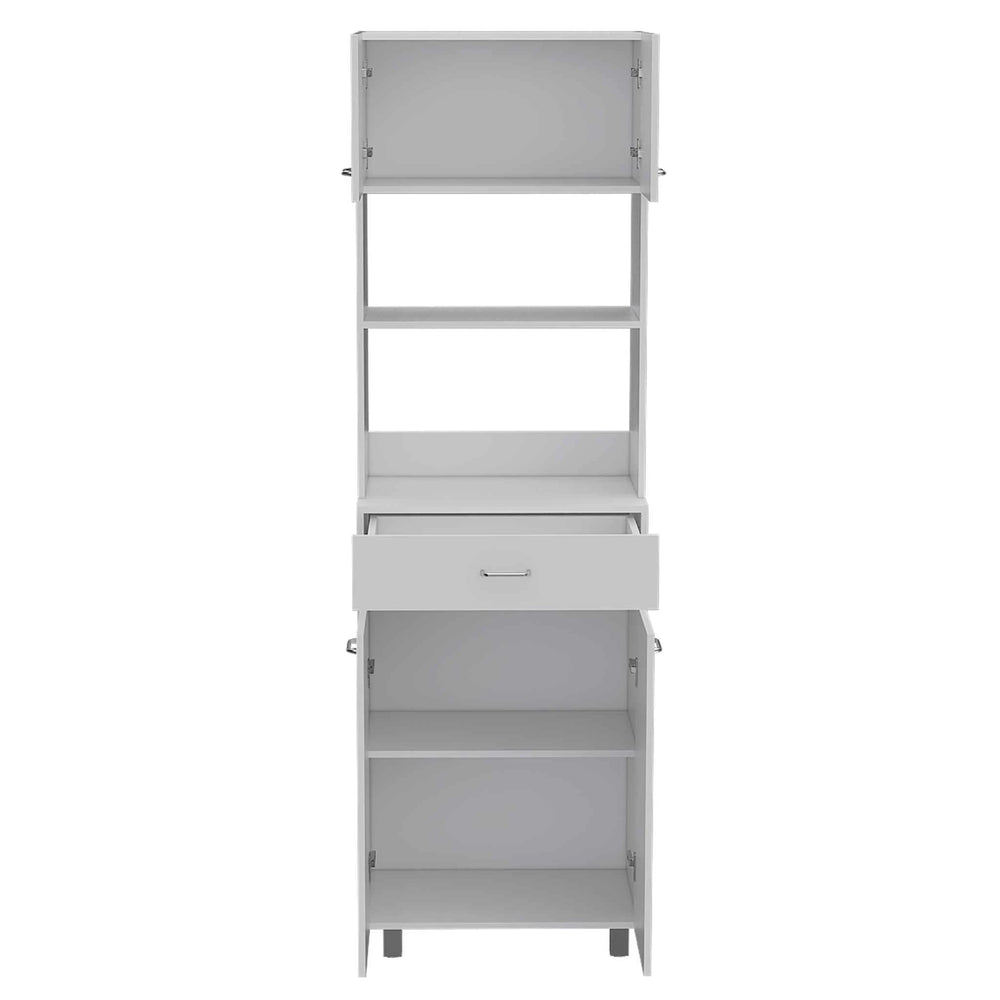 79" White Pantry Cabinet with Three Shelves - Homeroots - Flyclothing LLC