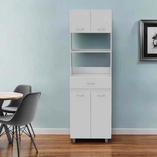 79" White Pantry Cabinet with Three Shelves - Homeroots