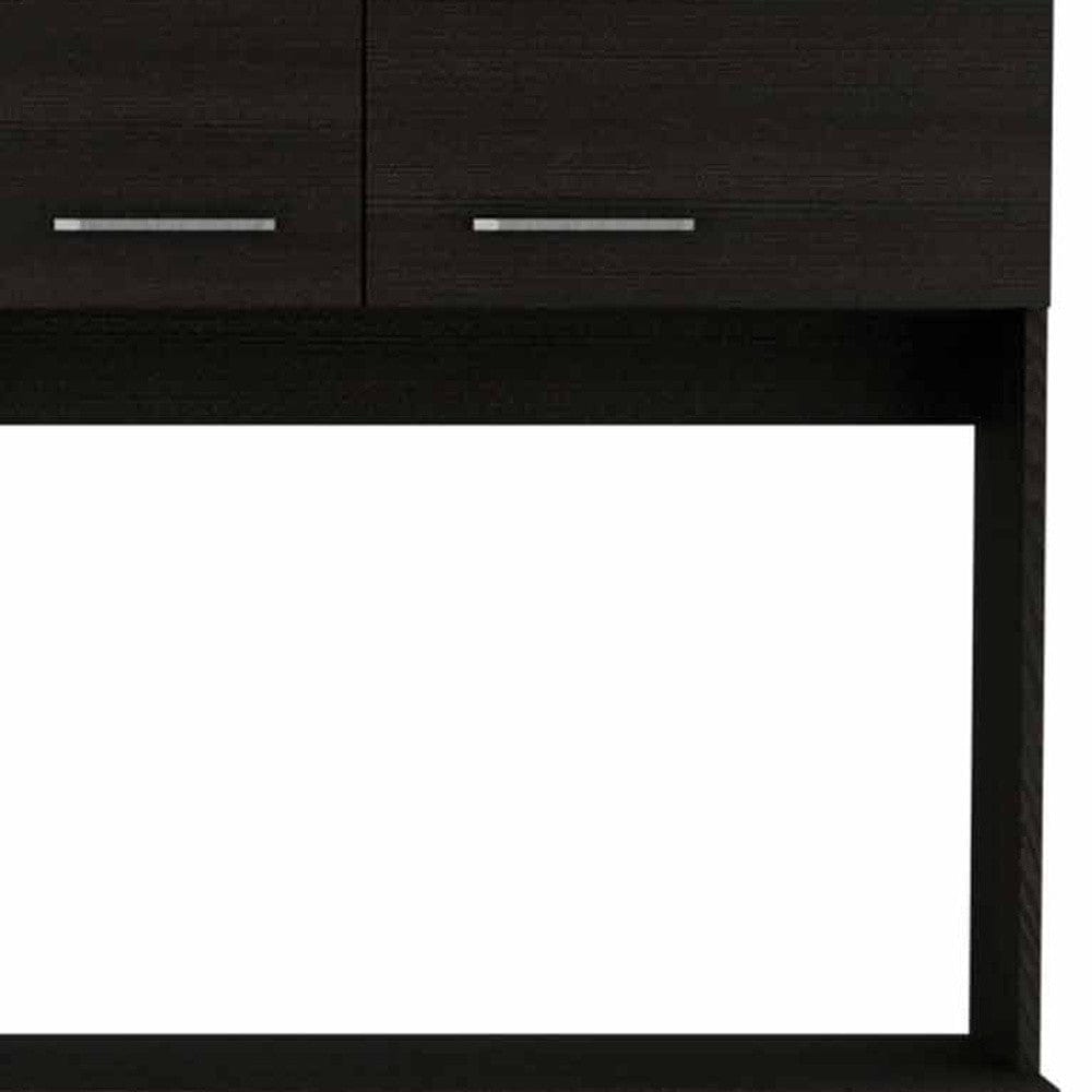 71" Modern Black Pantry Cabinet with Three Storage Shelves - Homeroots