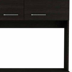 71" Modern Black Pantry Cabinet with Three Storage Shelves - Homeroots