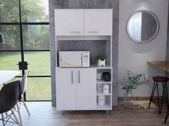 71" Modern White Pantry Cabinet with Five Shelves - Homeroots