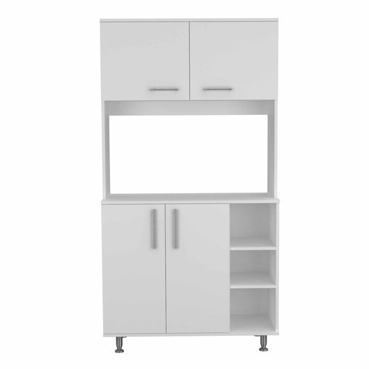 71" Modern White Pantry Cabinet with Five Shelves - Homeroots