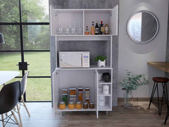 71" Modern White Pantry Cabinet with Five Shelves - Homeroots
