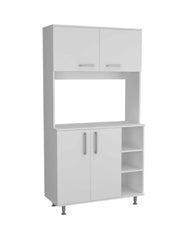 71" Modern White Pantry Cabinet with Five Shelves - Homeroots