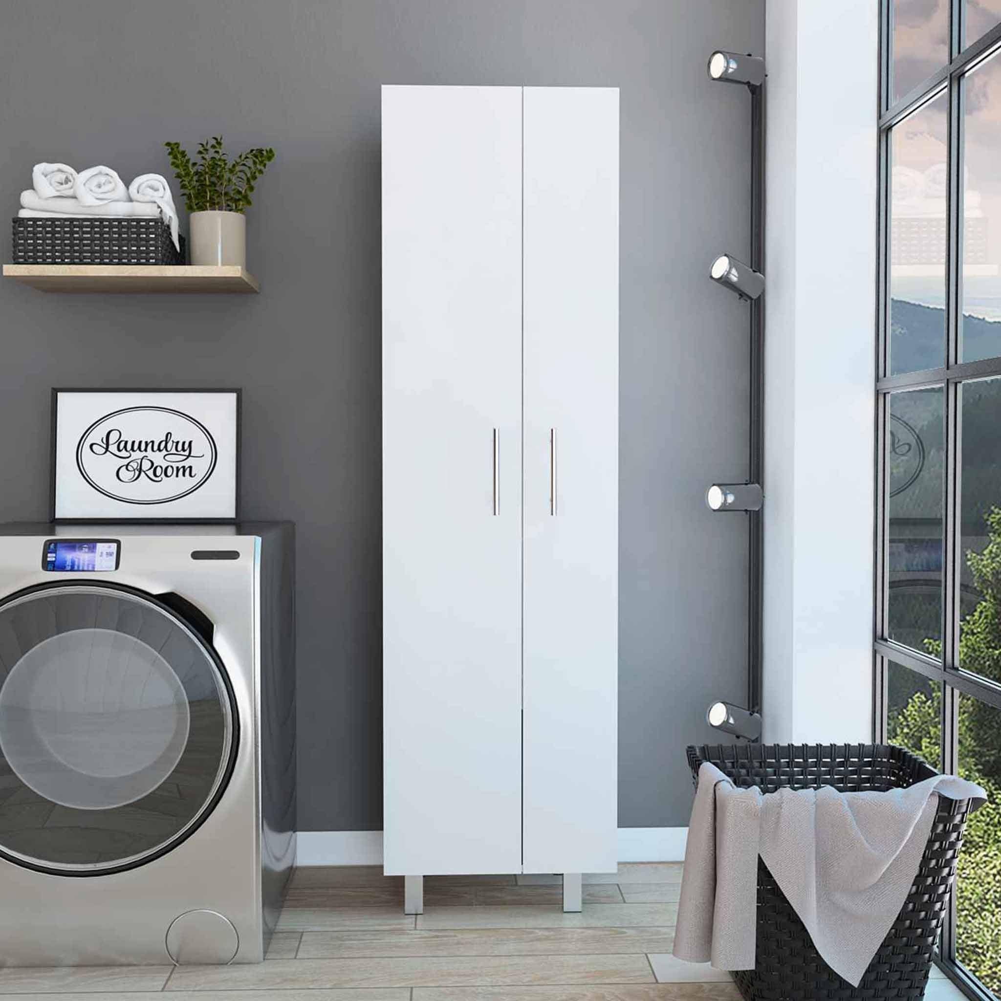 71" White Versatile Tall Pantry Cabinet with Five Shelves - Homeroots - Flyclothing LLC