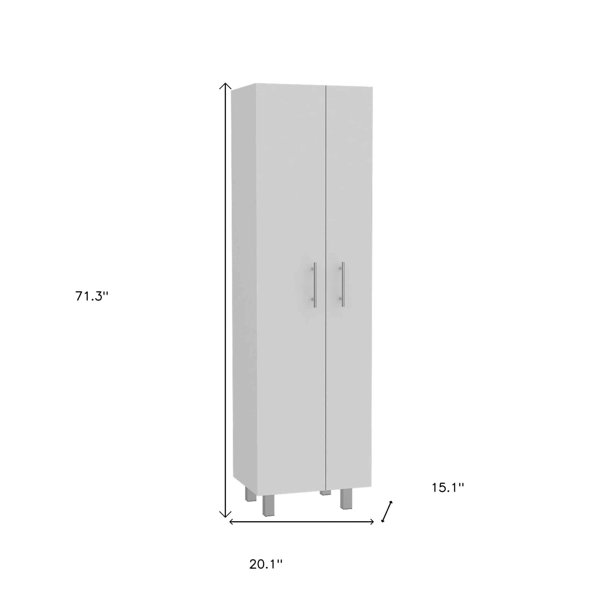 71" White Versatile Tall Pantry Cabinet with Five Shelves - Homeroots