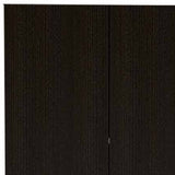 79" Modern Black Pantry Cabinet with Two Doors and Five Shelves - Homeroots - Flyclothing LLC