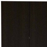 79" Modern Black Pantry Cabinet with Two Doors and Five Shelves - Homeroots