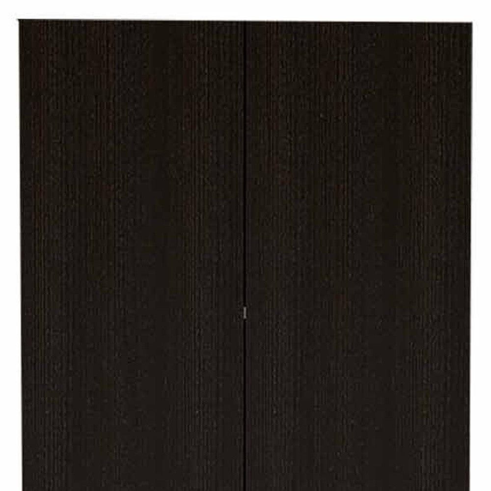 79" Modern Black Pantry Cabinet with Two Doors and Five Shelves - Homeroots