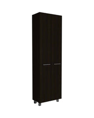 79" Modern Black Pantry Cabinet with Two Doors and Five Shelves - Homeroots