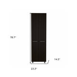79" Modern Black Pantry Cabinet with Two Doors and Five Shelves - Homeroots - Flyclothing LLC
