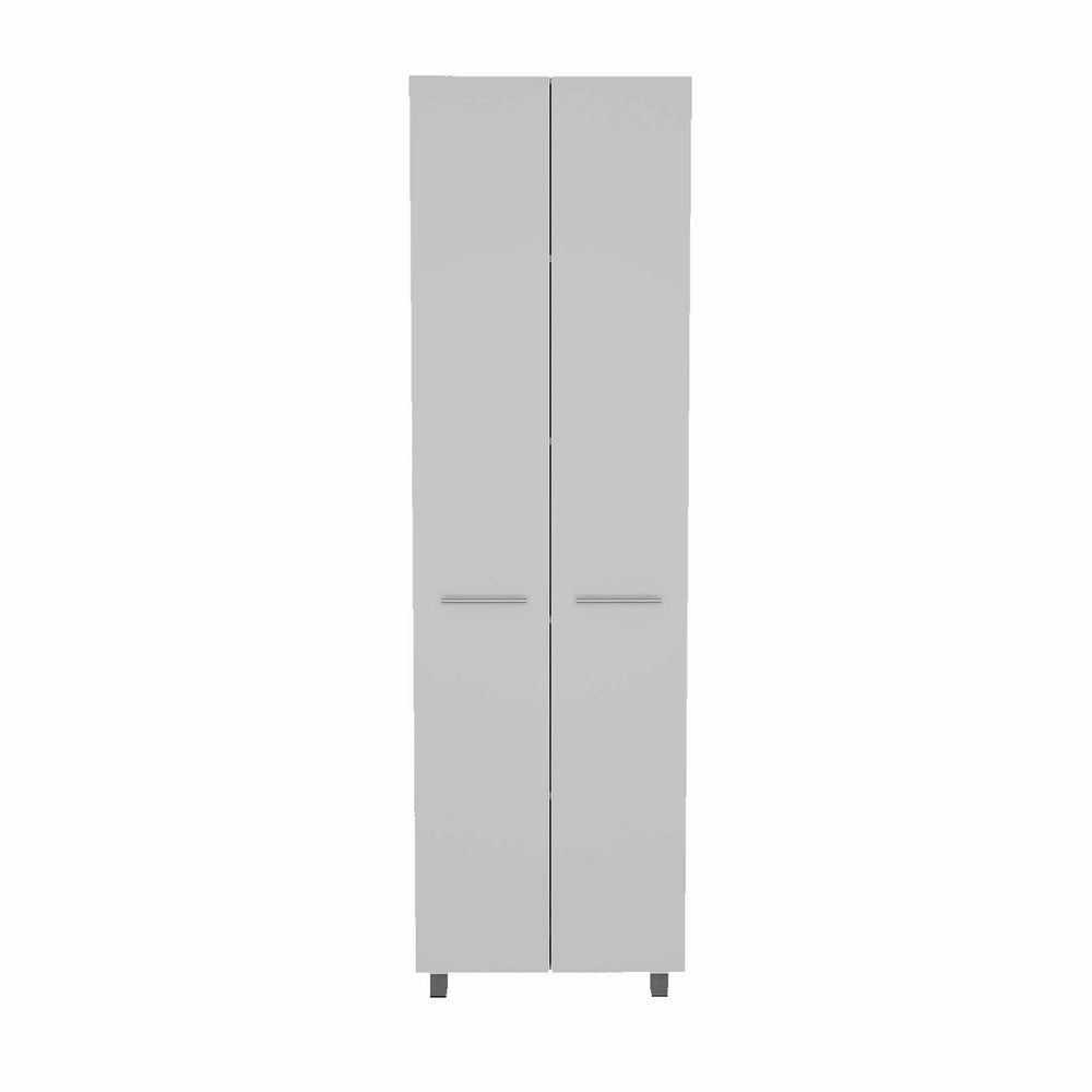 78" Modern White Pantry Cabinet with Two Full Size Doors - Homeroots - Flyclothing LLC
