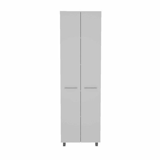 78" Modern White Pantry Cabinet with Two Full Size Doors - Homeroots
