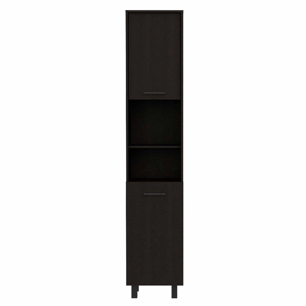 79" Modern Black Pantry Cabinet with Five Shelves - Homeroots - Flyclothing LLC