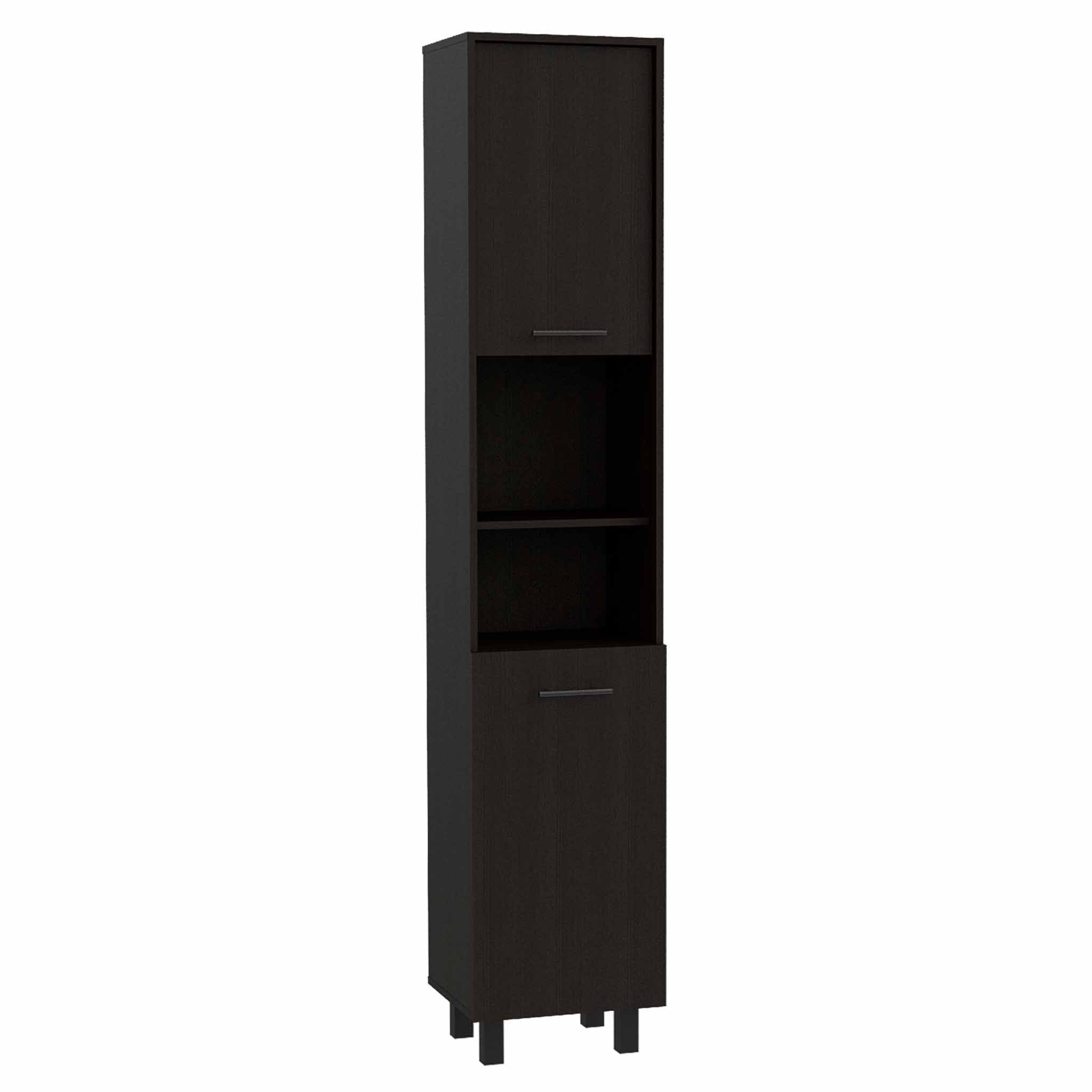 79" Modern Black Pantry Cabinet with Five Shelves - Homeroots